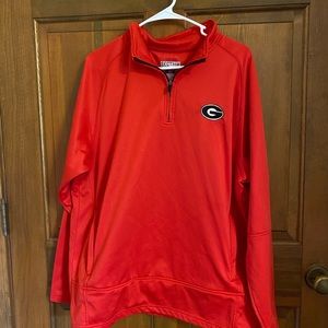 UGA Georgia Bulldogs Red Collared Pullover | L
